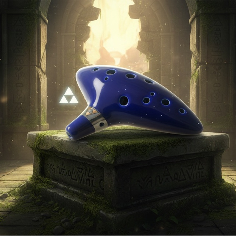 Legend of Zelda Elegant Deep Blue Ceramic Flute Ocarina